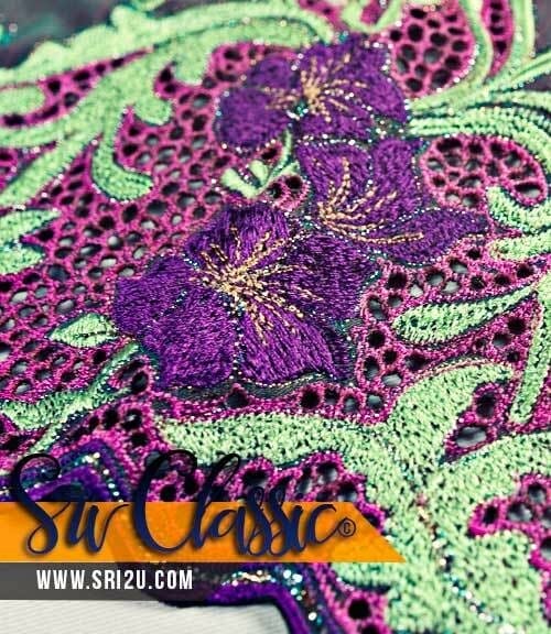 Corak-06 Thumbnail Corak Sulam Ros Jepun Kerawang Buih Baju Kurung Moden