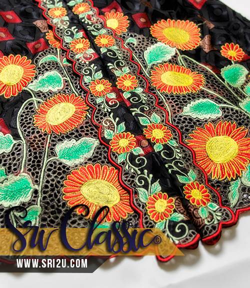 Baju Kebaya Malaysia Sulam Bunga Matahari
