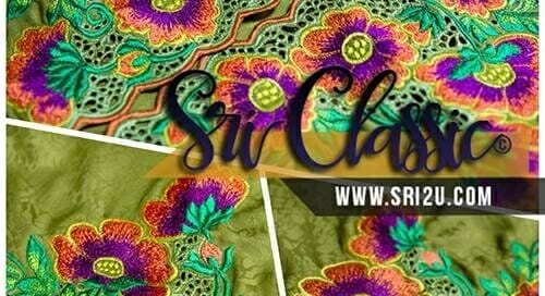 Sulaman-Kerawang-Air-Mata-Dengan-Motif-Sulaman-Bunga-Ros-Hutan-Baju-Kurung-Tradisional