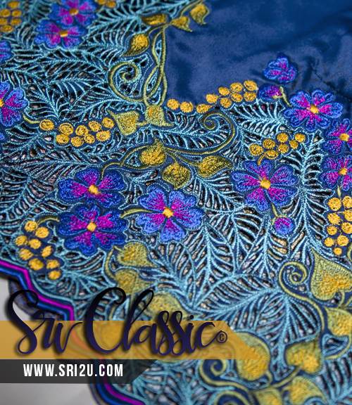 Baju Kurung Teluk Belanga Tradisional Sulam Kerawang - Koleksi Sulam Butik Sri Classic