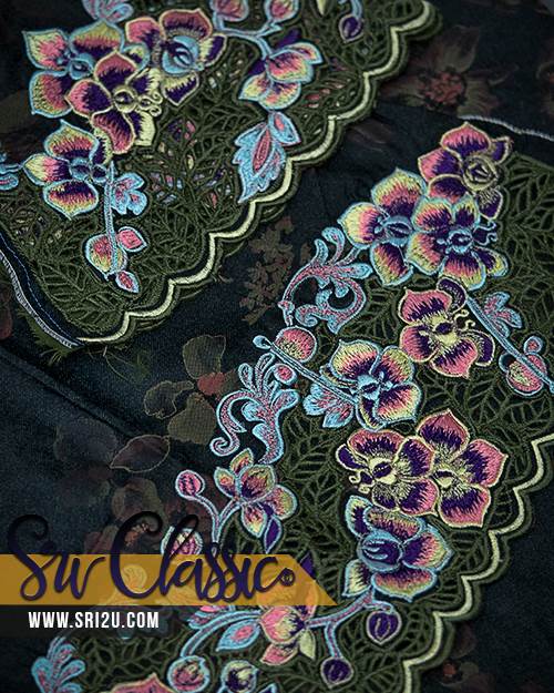 Baju-Kurung-Sulam-Kerawang-Motif-Bunga-Orkid-Kerawang-Daun-02 Tempahan Baju Kurung Sulam Kerawang Motif Bunga Orkid Kerawang Daun
