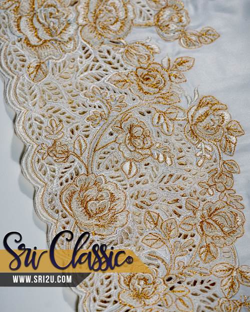 Kurung-Moden-Pengantin-Sulam-Kerawang-Motif-Ros-Kerawang-Daun-02 Tempahan Kurung Moden Pengantin Sulam Kerawang Motif Ros Kerawang Daun