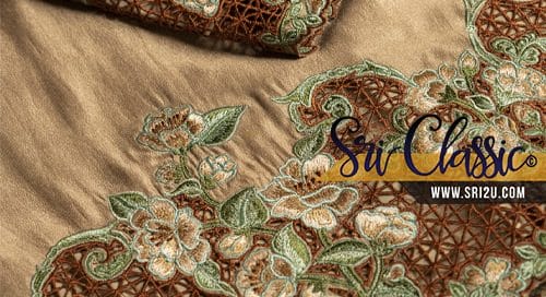 Sulaman Kerawang Motif Bunga Jasmine Pada Baju Kurung Moden Dengan Kerawang Pagar