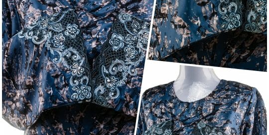 Sulaman Kerawang Motif Bunga Pecah Lima dengan Kerawang Pagar Pada Baju Kurung Malaysia